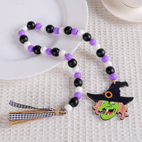 Halloween Wooden Bead Hanging Ornaments - Witch Castle Theme