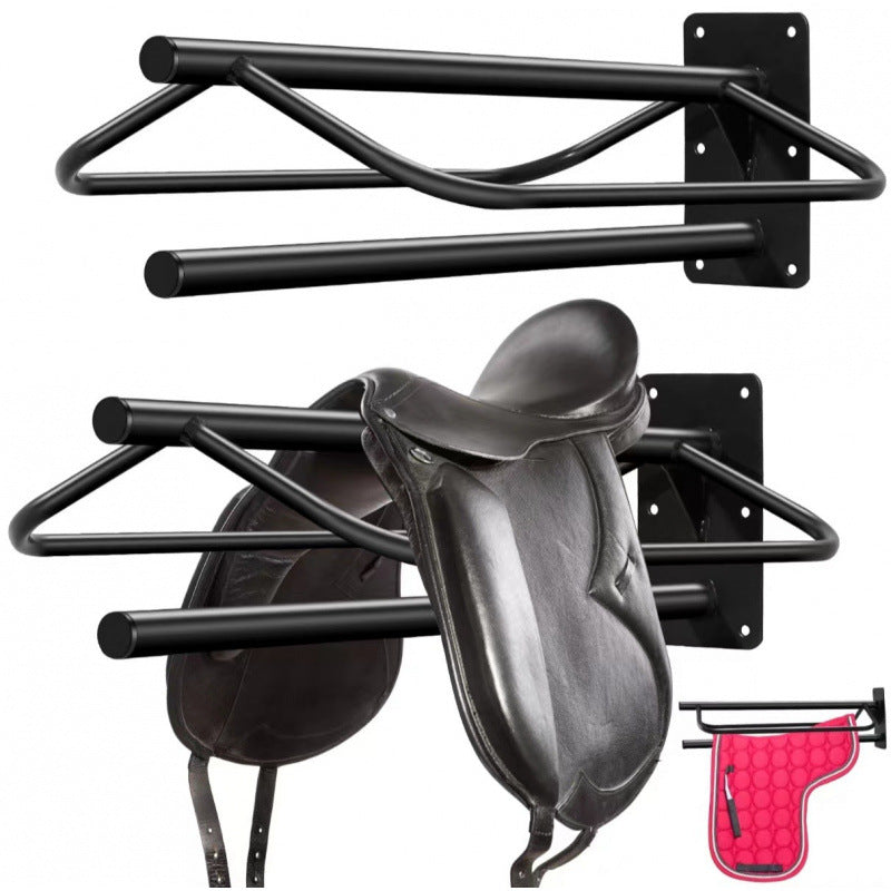 Wall-Mounted Metal Saddle Rack for Horse Tack