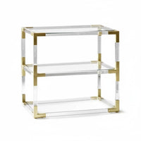C-Shaped Tray Table Light Luxury aesthetic Nightstand Transparent Top Sturdy for Students, Living Room