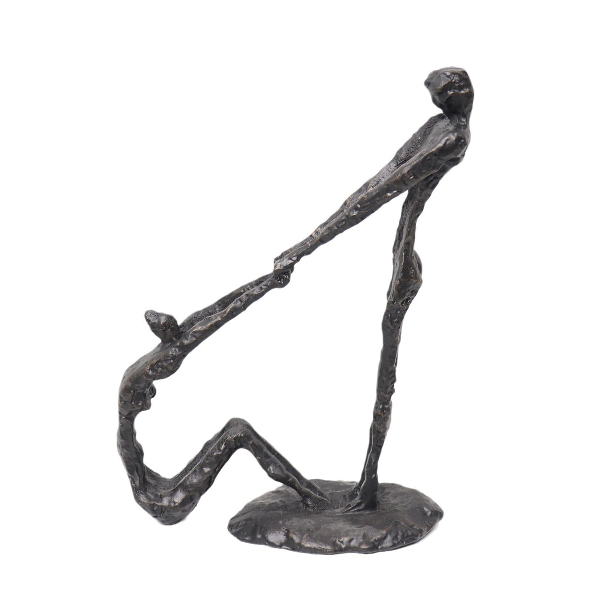 Human Figure Sculpture Abstract Metal Sculpture with Base Matte for Living Room