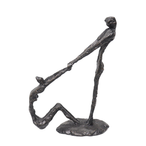 Human Figure Sculpture Abstract Metal Sculpture with Base Matte for Living Room
