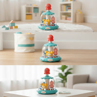 Ocean Carousel Toy Rotating Press and Twirl Toy Interactive Sensory for Babies, Floor Play, Playroom