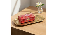 Brocade Lipstick Case Button Closure Mirror Lipstick Holder Compact Mirror Makeup Box for Everyday Purse Use