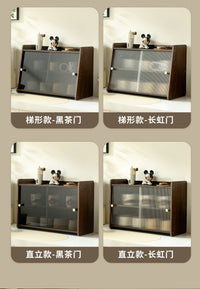 4-Tier Bamboo Cup Storage Rack with Wheels