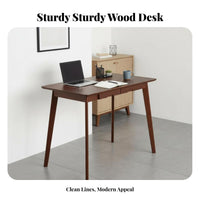 Small Space Friendly Writing Desk with Drawers Compact Design Writing Desk with 2 Drawers Multifunctional Study Table Easy to Assemble for Students, Teenagers, Teens, Bedroom, Dorm Room