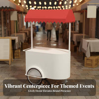 Roving Cuisine Stall Stall Lockable Wheels Roving Cuisine Stall Cart 360-Degree Rotating Casters Rolling Street Vending Cart for Vendors, Caterers