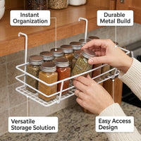 Hanging Basket Storage for Shelves with Powder Coated Metal Wire Mesh, Pantry Organisers and for Kitchen Bathroom Retail