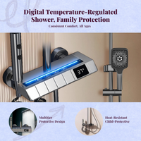 Digital Display Rain Shower, Brass