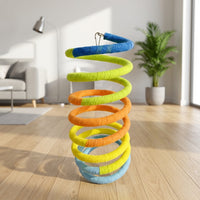 Parrot Toy Spiral Perch, Colorful Bird Swing and Tunnel for Avian Enrichment, Small Bird Toy Hideaway for Adult Animal Cage Decor Fun