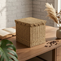 Linen Hamper Handwoven Woven Laundry Basket Lightweight Woven Laundry Hamper for Bedroom, Closet