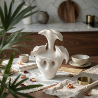 Flower Vessel with Cutouts Modern Sculptural Vase Elegant for Entryway, Office