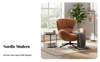 Upholstered rotating Armchair Nordic Design Single Sofa Modern type Ergonomic spine supportrest for Homeowners, Home Office