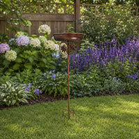 Metal Bird Bath Outdoor Garden Decor Decorative for Patio