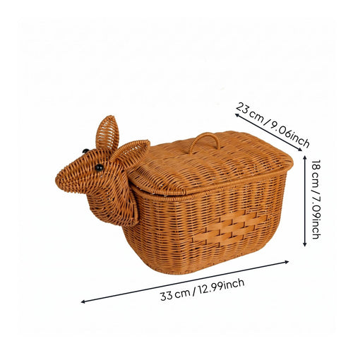 Lidded Storage Basket Decorative Household Item Easy to Carry for Tabletop