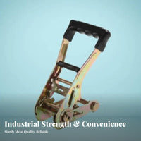 Rust Resistant Buckle Ratchet Tie-down Strap Heat Treated Steel Truck Cargo Strap Easy To Use for Drivers, Moving, Warehouses, Car Roof Rack