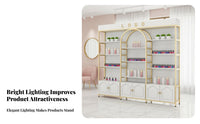 Cosmetic Display Cabinet Large Capacity Multi-Layer Product Display Rack Easy Assembly Beauty Salon Storage Shelf for Business Owners, Cosmetics Store