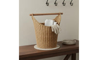 Imitation Rattan Storage Tote Easy to Clean Toilet Paper Holder Basket With Handles Toilet Paper Basket for Bedroom