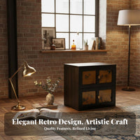 Printed 2-Drawer Nightstand Oriental Pattern for Entryway, Homeowners, Students