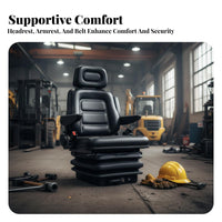 Forklift Shock-Absorbing Seat Shock Absorbing Adjustable Bulldozer Seat Molded Foam Cushion for Construction Workers, Farms, Warehouses