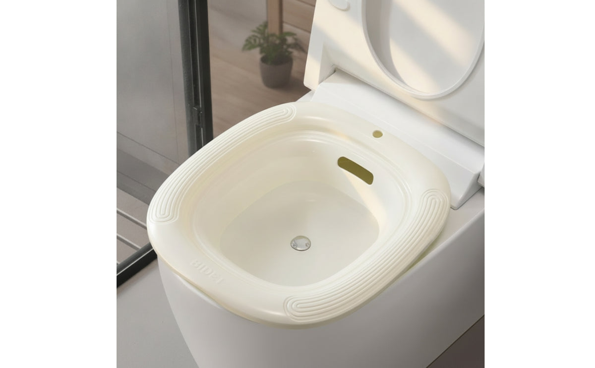 Press-to-Drain Sitz Bath with Drain Plug Smooth Toilet Sitz Bath Compact Temperature Resistant for Moms