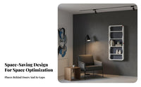 Space-Saving Tiered Shelving Unit Slim Design Wavy Multi-Layer Organizer Easy to Install Wall Shelf Designer Design for Apartment Dwellers, DIY Enthusiasts, Behind Doors, Entryway, Bedroom, Living Room