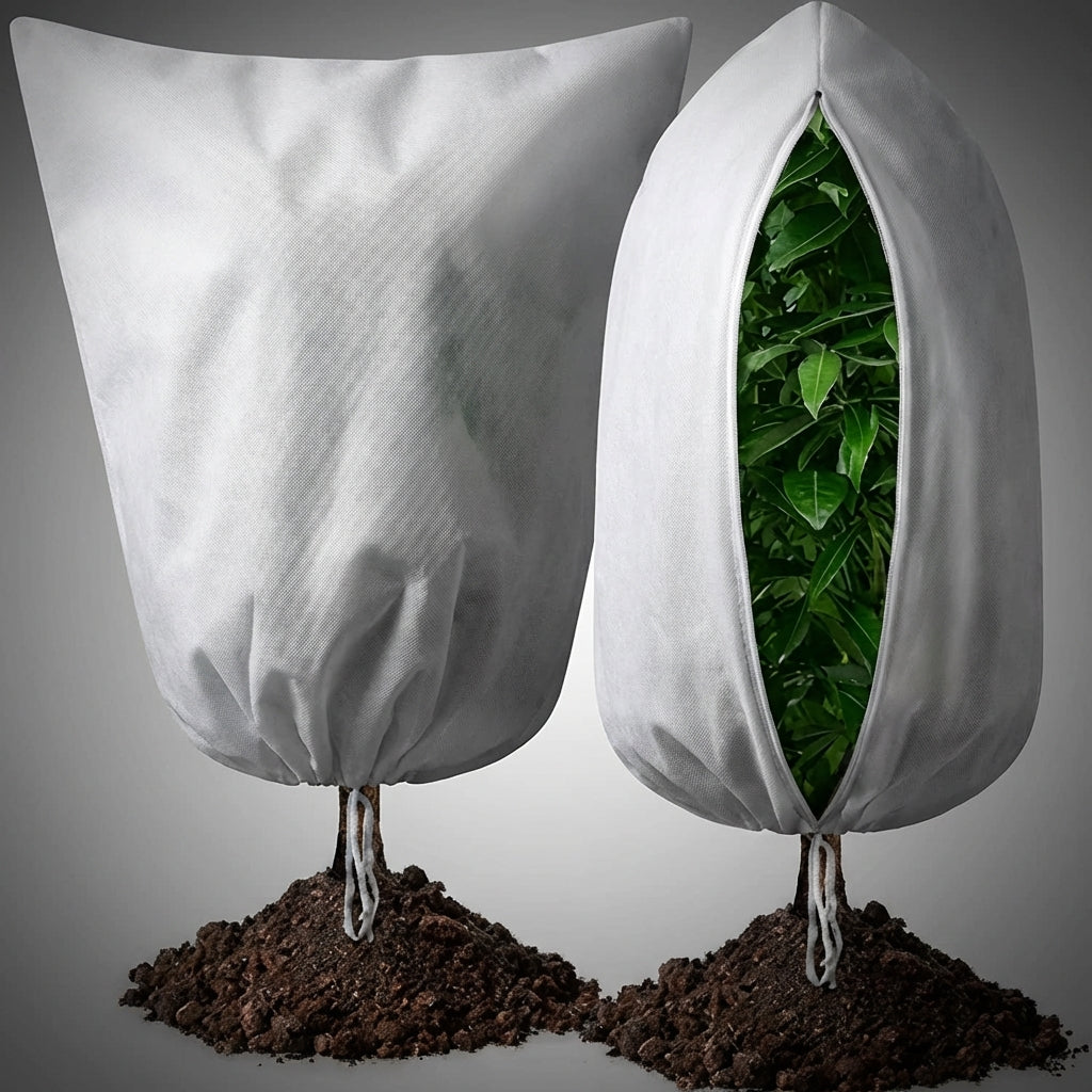 Outdoor Plants Frost Protection Covers with Zipper, Garden Fleece for Fruit Trees, Horticultural Fleece for Winter Garden, 1 Pack Plant Cover