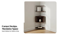 Space-Saving Design 5-Tier Corner Shelf Sturdy Construction 5-Tier Triangular Shelf Multipurpose Bookshelf Stable Structure for Apartment Dwellers, Homeowners, Living Room, Home Fromice, Small Areas, Bedroom