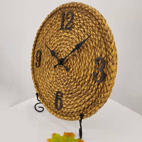 Garden Wall Clock IP44 Resin Wall Clock Natural Textured Design for Patio