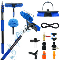 Solar Panel Cleaning Brush Set with Aluminum Telescopic Pole for High-Rise Cleaning