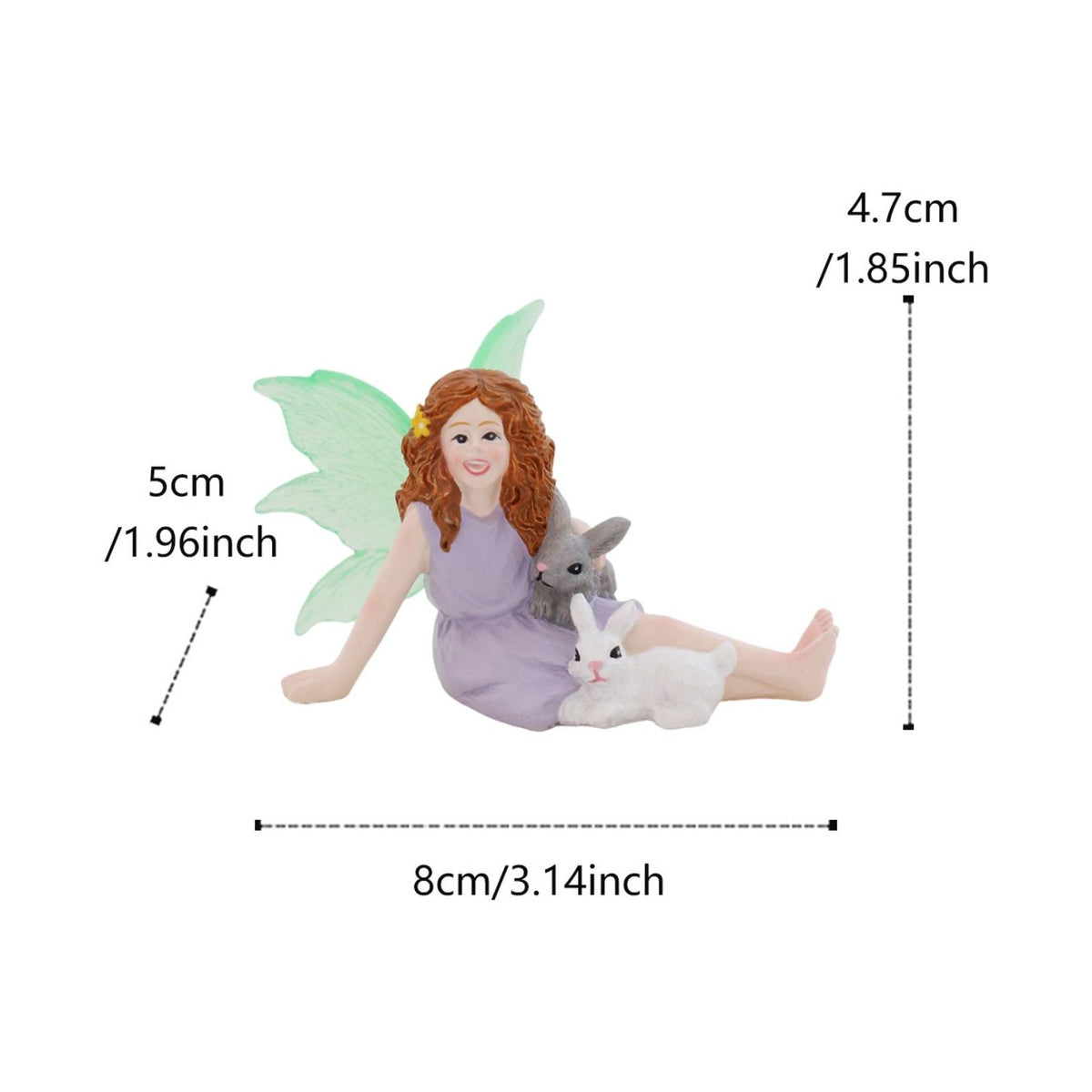 Girl and Hare Figurine Fantasy Style Micro Landscape Ornament Detailed Sculpture Pot Decoration
