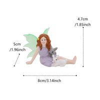 Girl and Hare Figurine Fantasy Style Micro Landscape Ornament Detailed Sculpture Pot Decoration
