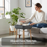 Sofa Side Table with Storage Nordic Design Nightstand Cable Management Hole