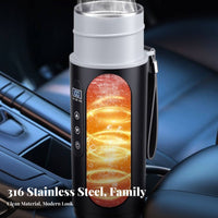 12V 24V Car Kettle Fast Boiling 12V/24V Car Kettle 316 Stainless Steel Liner Portable Hot Water Boiler for Commuters, Truckers, Road Trip, Camping