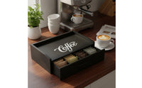 Coffee Station Organizer with Drawer Large Capacity Coffee Station Organizer for Office Breakroom