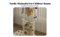 childs' Mobile Clothes Rack Large Capacity Young Child Dress-up Station Rounded Corners Sturdy Construction for Nursery, Bedroom