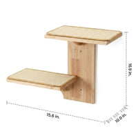 Cat Shelves Wall-Mounted Solid Wood Climbing Frame with Sisal Mat, 2-Step Perch and Playground for Indoor Kittens Sleeping or Playing 134 characters