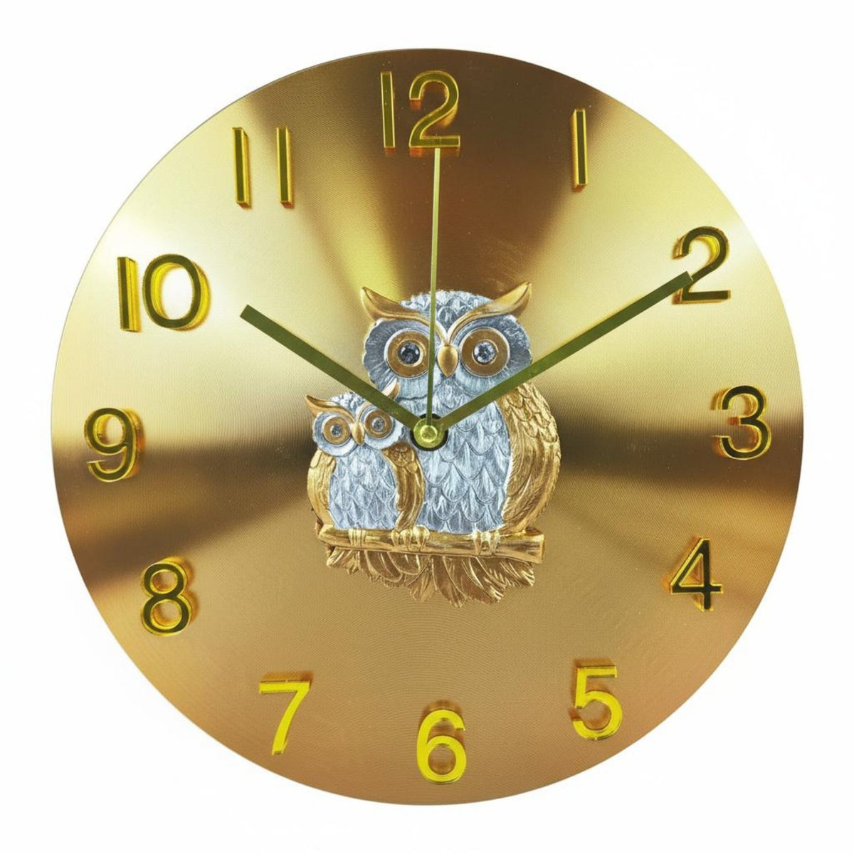 Modern Design Owl Wall Clock Large Numerals Cartoon Creature Clock Ra Clock Face Brushed Finish for Families, Homeowners, Living Room