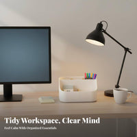 Rectangular Organizer Box, Multi-Functional Desktop Storage, Compartment Design, Large Capacity