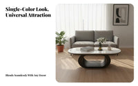 2 Pieces Modern Design Nesting Coffee Table Set Space Saving Household Furniture Rounded Corners Scratch-Resistant for Apartment Dwellers, Interior Designers, Homeowners, Living Room, Small Areas, Lounge Area