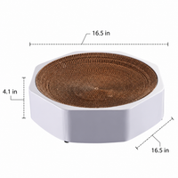 Octagonal Cat Scratcher, Interactive Plastic Cat Toy, Cat Scratcher for Large Cats, Replaceable Corrugated Cardboard