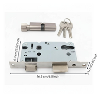 Interior Door Lock, Universal Mortise Lock Set with Key, Quiet Bearing Latch, Privacy Security