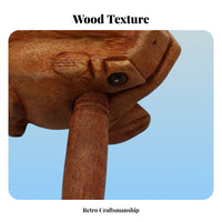 Wooden Frog Guiro Decorative Wooden Frog Rasp Natural Finish for Musicians, Kids