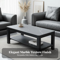 Two-Tier Rectangular Table Modern Minimalist Aesthetic 2-Tier Rectangular Table Double-Layer Layout for Home Use Room Furniture for Office Workers