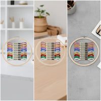 Embroidery Hoop with Thread 8-Inch for DIY Crafts, Crafters, Beginners
