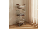 Rolling Laundry Cart Multi-Tier Wire Storage Wire Laundry Trolley Storage Rack for Utility Room