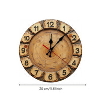 Vintage Wall Clock Distressed Finish Home Decor Non-Ticking for Living Room, Bar