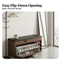 Padded Shoe Storage Bench Multi-Functional Design Cushisingled Shoe Storage