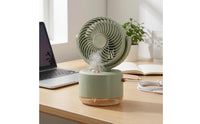 Desktop Cooling Fan Humidifier Top-Fill USB Humidifier Fan Textured Lighted Section for Office Desk