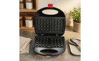 Black Electric Sandwich Appliance Hinged Countertop Sandwich Appliance Oval Handles Small Appliance Two Plates