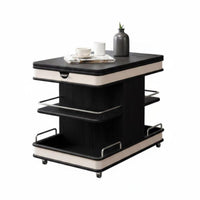 elevateTop Rolling C-Table Height Adjustable Serving Cart With casters for Bedroom